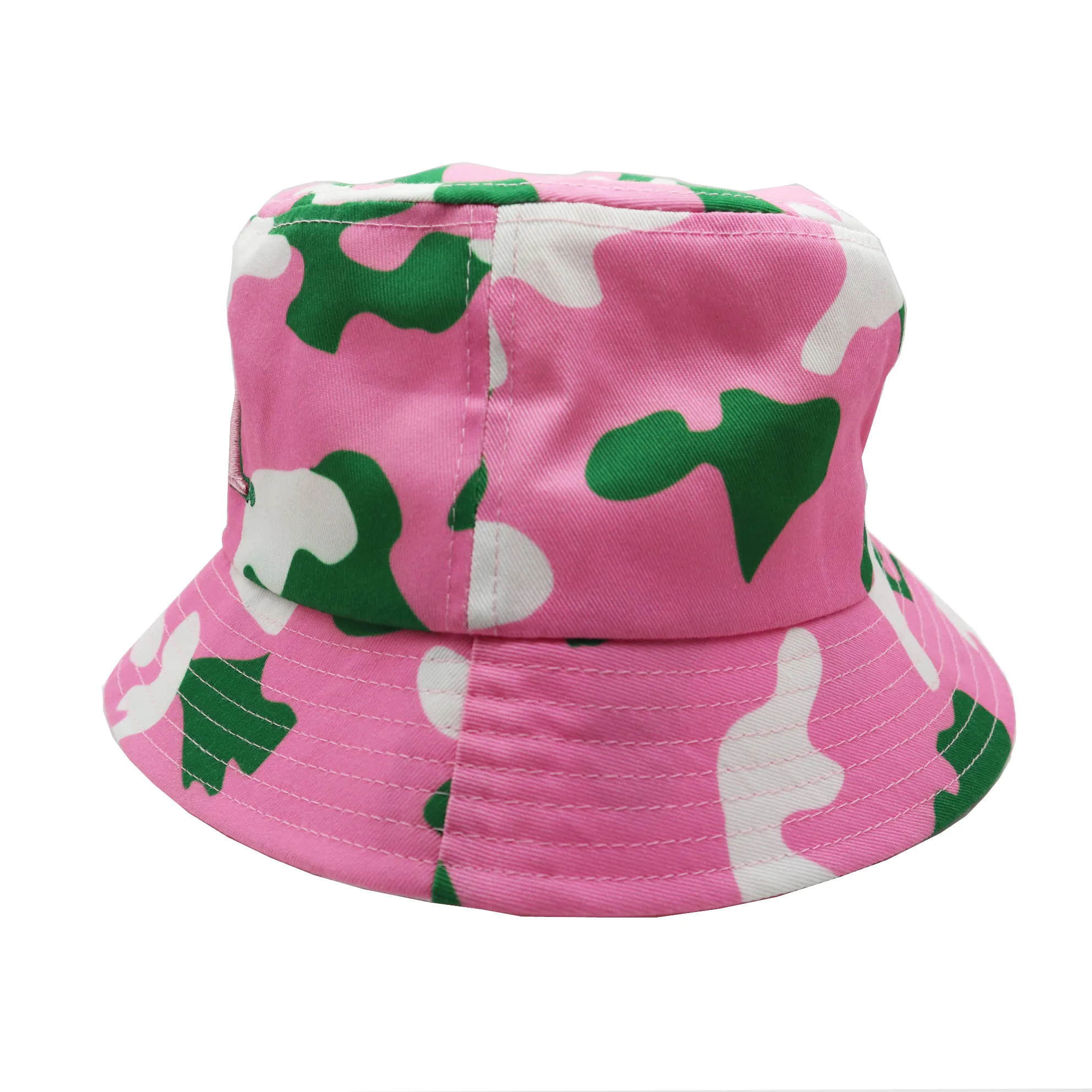 Pink Green Summer Sorority Hat 3D bordado balde chapéu personalizado letras gregas pescador balde