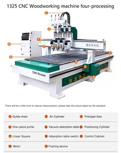 5.5kw SL1325 puerta de madera cnc cuatro proceso maquinaria de corte de cnc máquina de la máquina de fresado con carga y descarga de la plataforma - Product Image 4