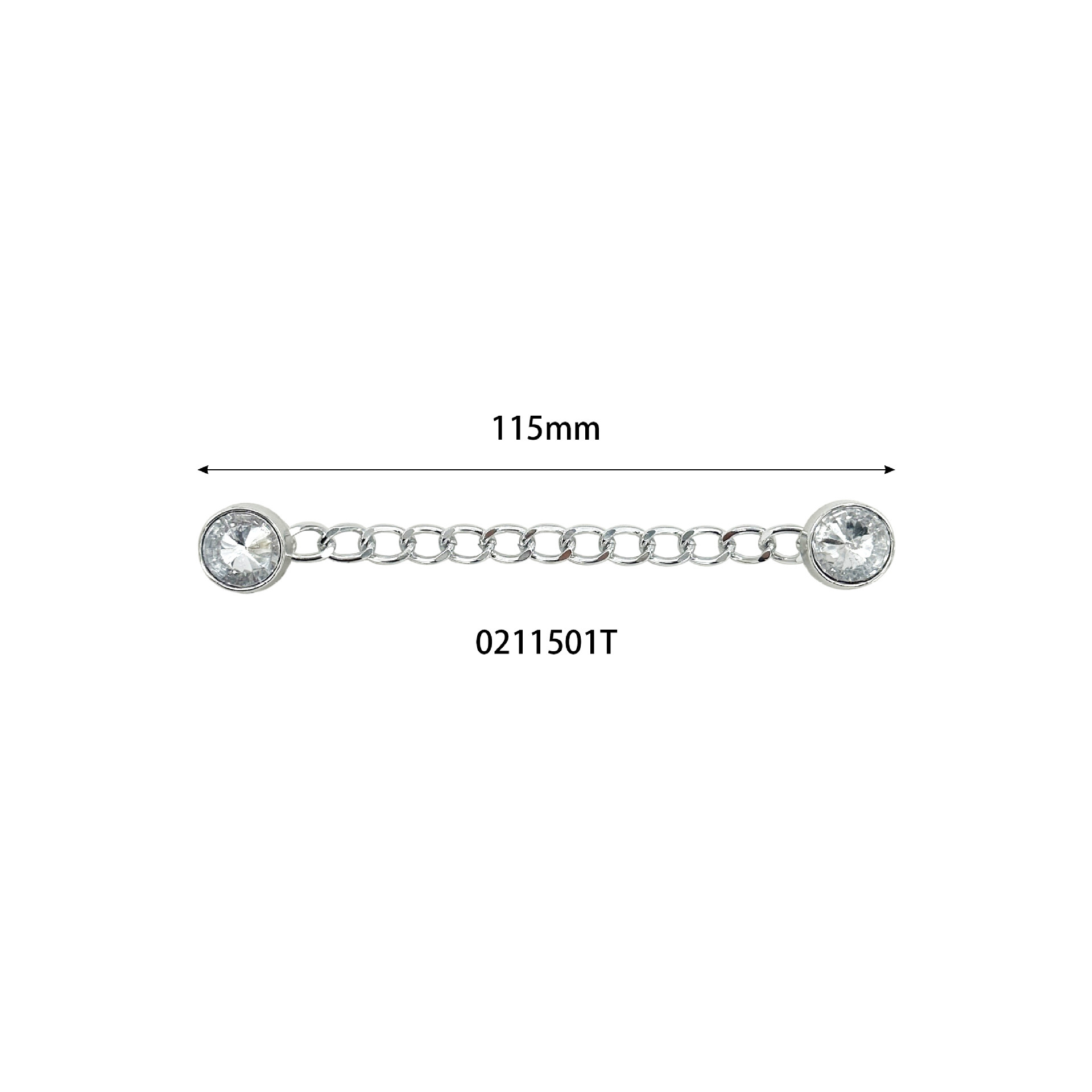 Chaîne en argent diamant blanc