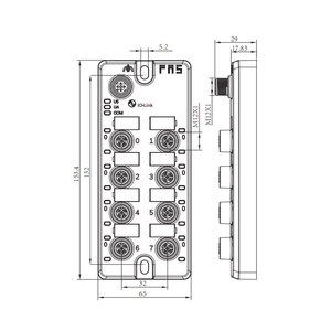 Interfaz M12 IO-Link Hub 4AI 4-20 MA Corriente analógica Cantidad 8DI PNP Entrada Módulo digital 00BA11 - Product Image 2