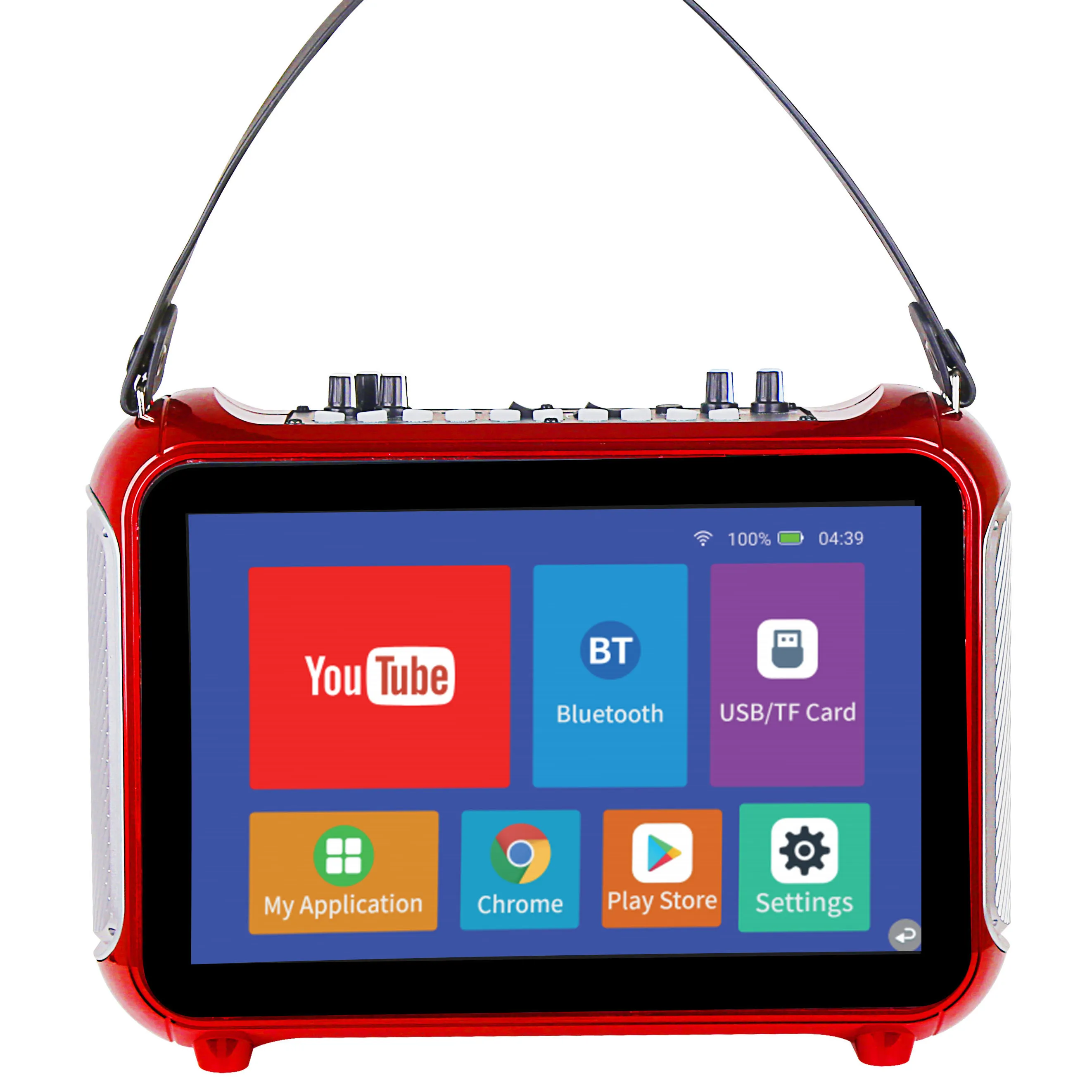 2023 heiße Karaoke-Maschine für Kinder Erwachsene für außen innen Bluetooth-WLAN-Lautsprecher mit Android-System 20W