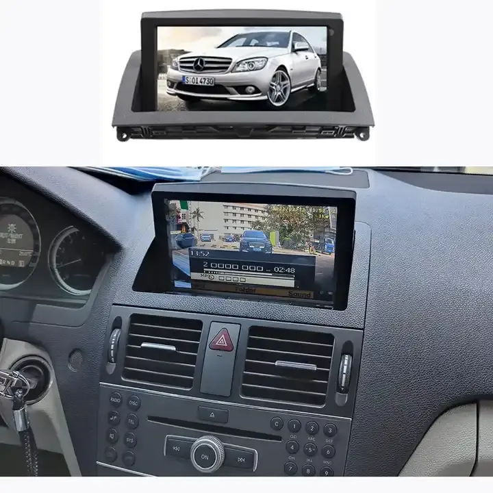 4G + 64G 8 çekirdek araba navigasyon android radyo carplay ekran Mercedes Benz C sınıfı W204 2007-2011 için araba multimedya oynatıcı