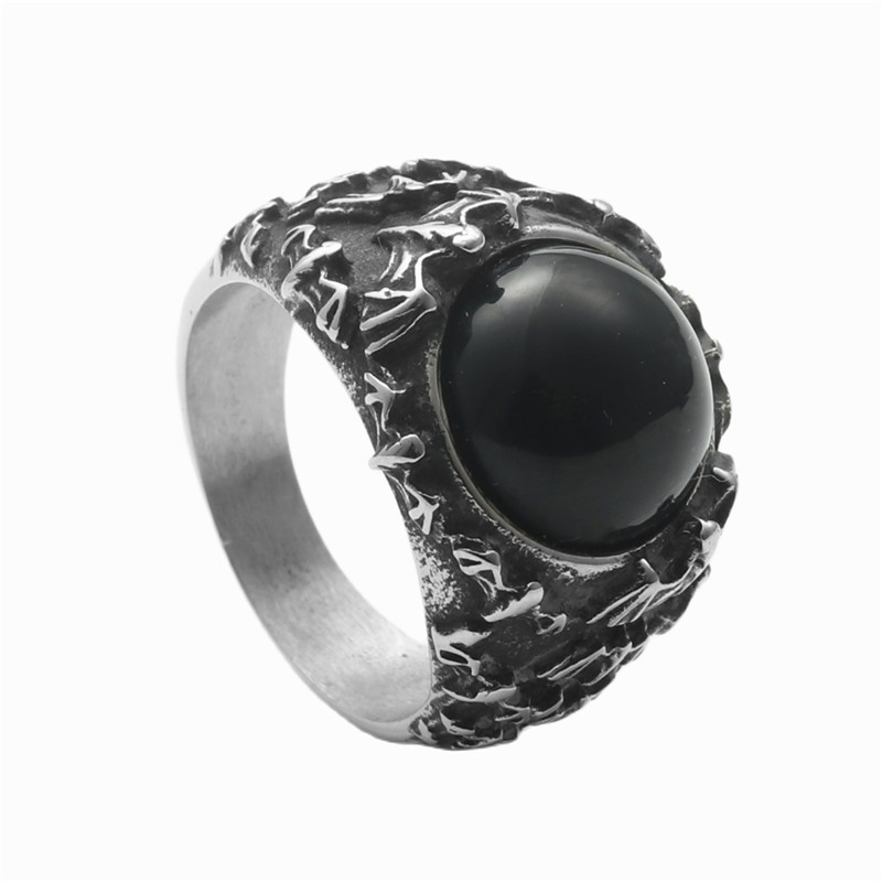 Argent vintage et pierre noire (nom américain)