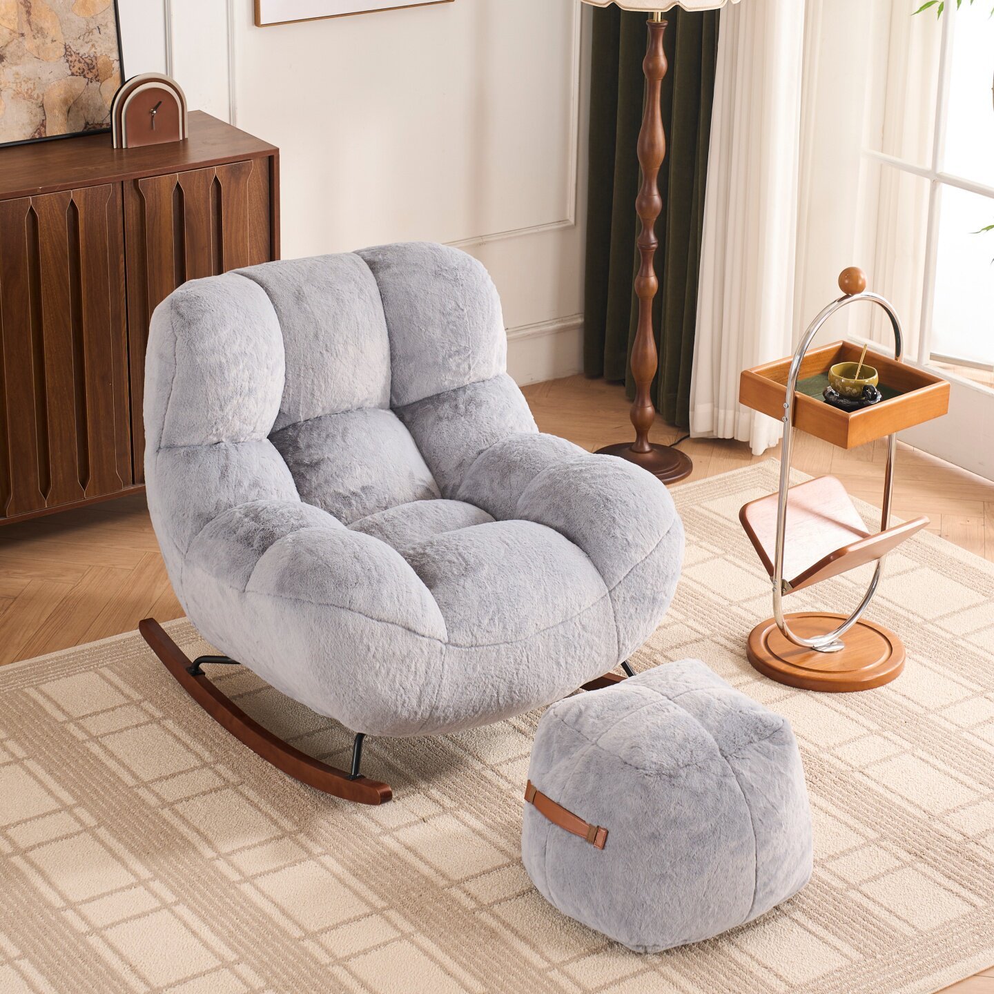 Repose-pieds pouf chaise à bascule