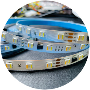Conjunto de programación Smd tira de Led direccionable 24V 60 Chip Smart Rgbcct tira de Led 10mm PCB Rgbcct 5 en 1 Smd 5050 tira de Led para Decoración