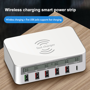 Smart 6-Port Fast USB <strong>Charger</strong> Multiport QC 3.0 Quick Charge Station with Type-C PD Port Fast Wireless <strong>Charger</strong> Electric Function - Product Image 2