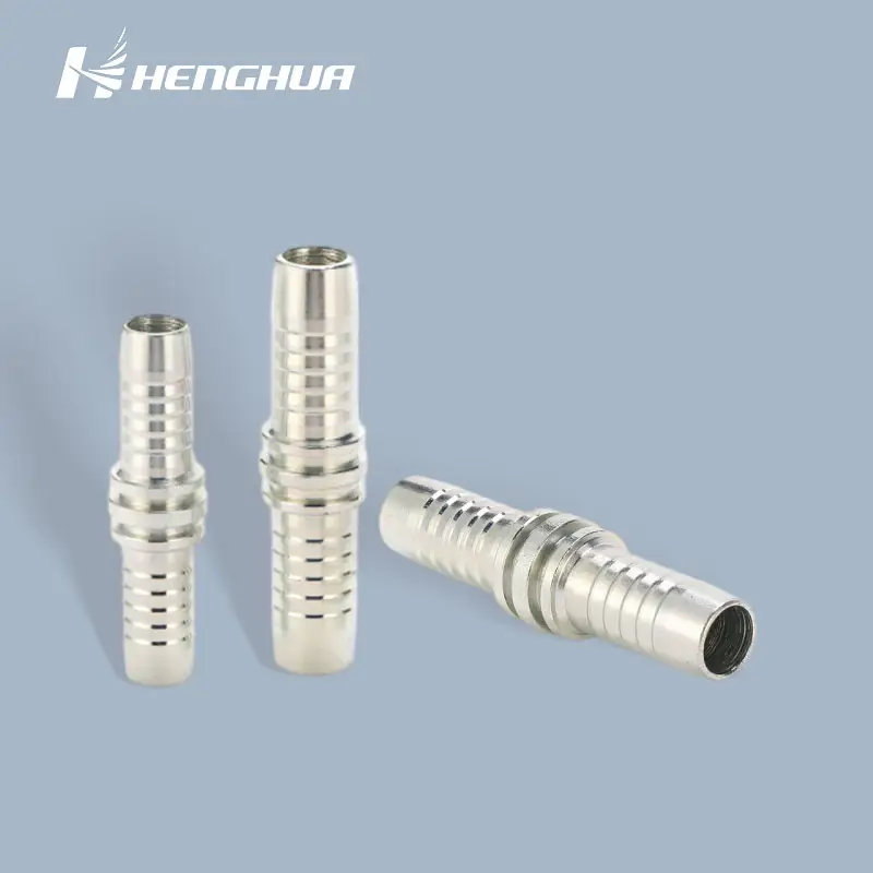 Double Connection Hydraulic Hose Connector Hose Joiner Fitting In Carbon Steel Named 90011