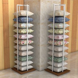 Tùy chỉnh cửa hàng bán lẻ hiện đại hiển thị đứng kim loại gỗ dọc Rack chủ cho ném gối du lịch cổ cổ tử cung lông gối - Product Image 5