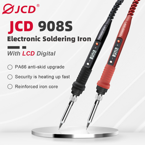 JCD908SR-15TK yüksek kaliteli elektrik havya kiti dijital ekran kaynak Rework ipuçları bakır tel seti ile standı