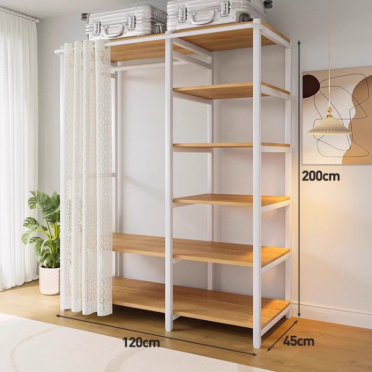 120*45*200-white frame steel and wood combination