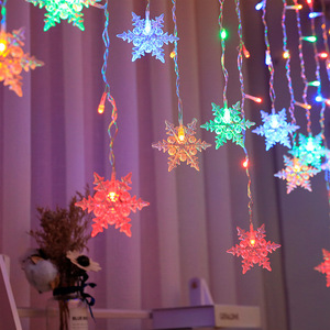 Cortina de cadena de luces Led con forma de copo de nieve, cortina de luz con forma de corazón, Luna, estrella, copo de nieve, decoración de Navidad - Product Image 3
