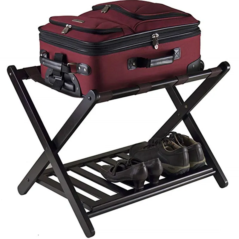 Бамбуковая Складная багажная стойка, подставка для чемодана, бамбуковая подставка для багажа