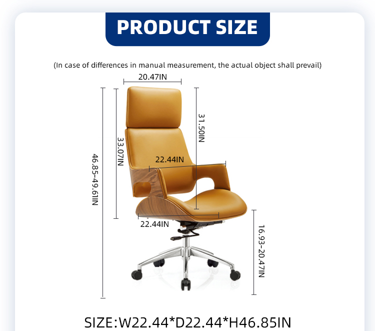 Chaise de bureau à dossier haut