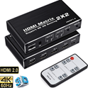 Top Sale HDMI Matrix 2 X2 HDMI Switcher Zwei in zwei Out Matrix HDMI Matrix 4 k60hz