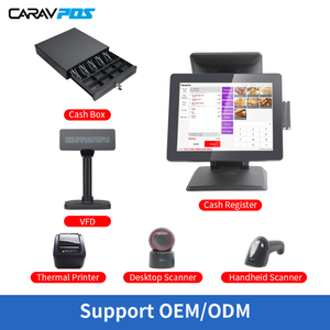 Terminales de sistema POS OEM de 15 pulgadas, computadora Individual Doble táctil, Software minorista, máquina pos de caja registradora Android con Windows - Product Image 6