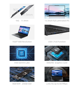 Chuwi Larkook Laptop 13.3 Inch with Touchscreen 4K Intel Celeron N4120 Win 10 Quad Core 8GB LPDDR4 256G SSD PD Fast Charging - Product Image 6