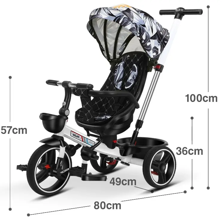 1-5years Trike เด็กวัยหัดเดิน 3 ล้อรถสามล้อเด็ก 4 ใน 1 รถสามล้อเด็ก