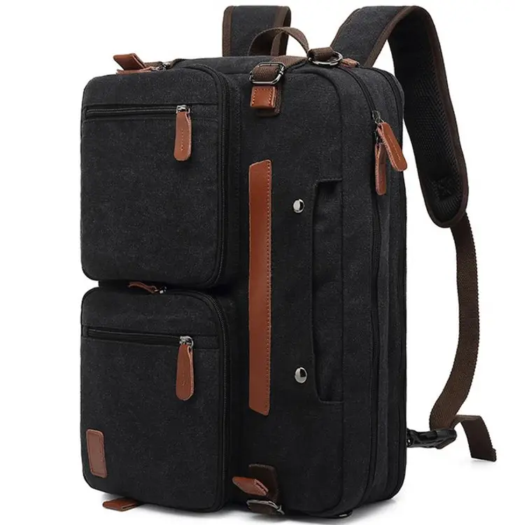 Unique Design Retro Polyester Laptop Backpack For Office Men Multiple Way Use 3 Day Classical Travel Carry On Plane Business Bag