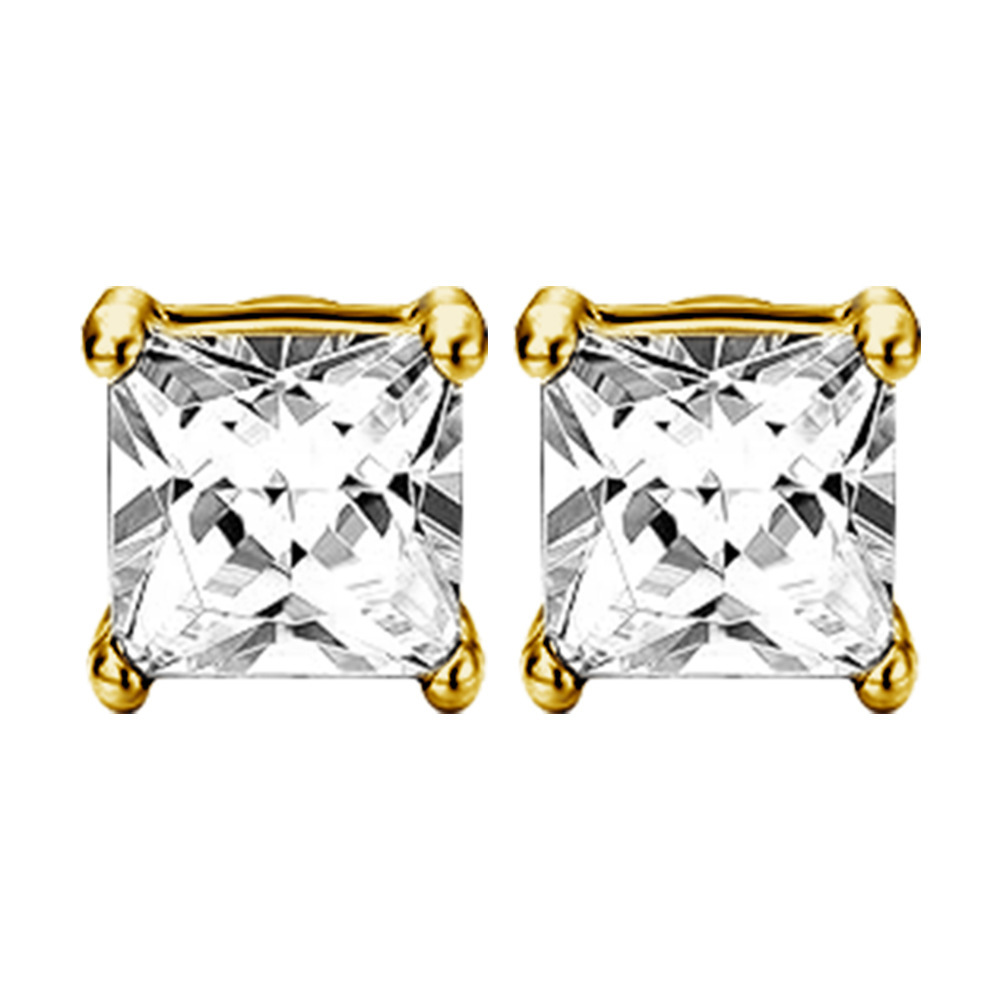 5mm Square Zirconia/Gold