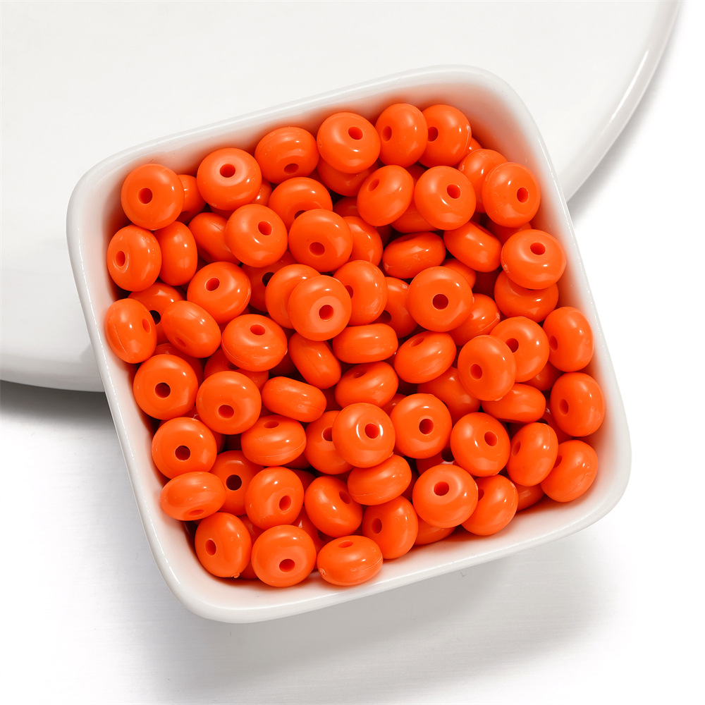 Acrylic flat beads - orange