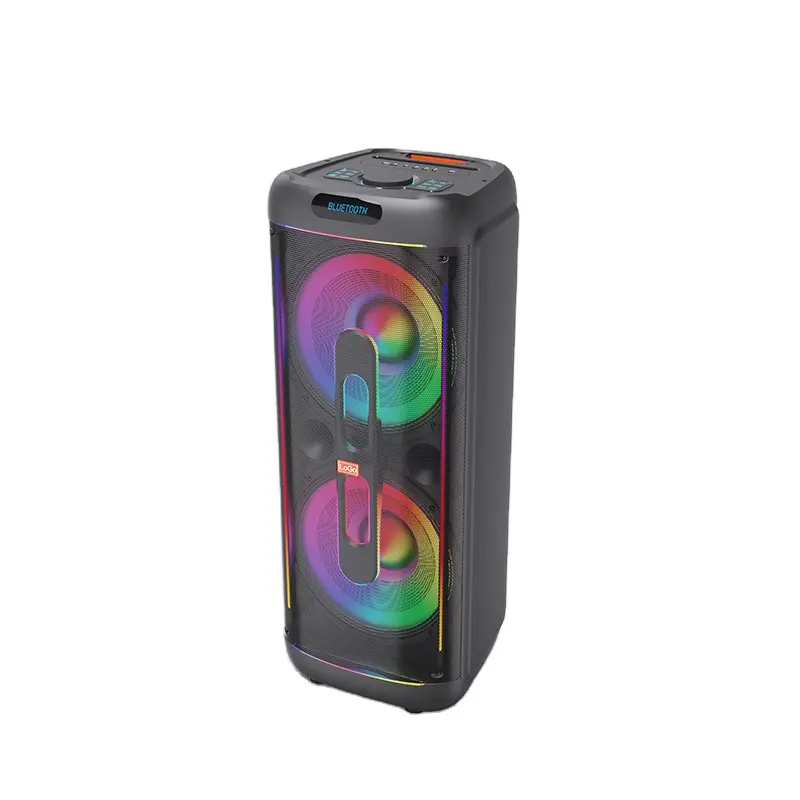 FANSBE HIFI 120W 큰 전원 RGB 라이트 블루투스 휴대용 트롤리 더블 15 인치 DJ 큰 파티 스피커