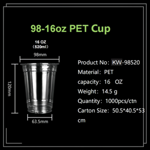 Şeffaf PET plastik bardak ortaya 16 ons kahve partisi içecek fincan - Product Image 2