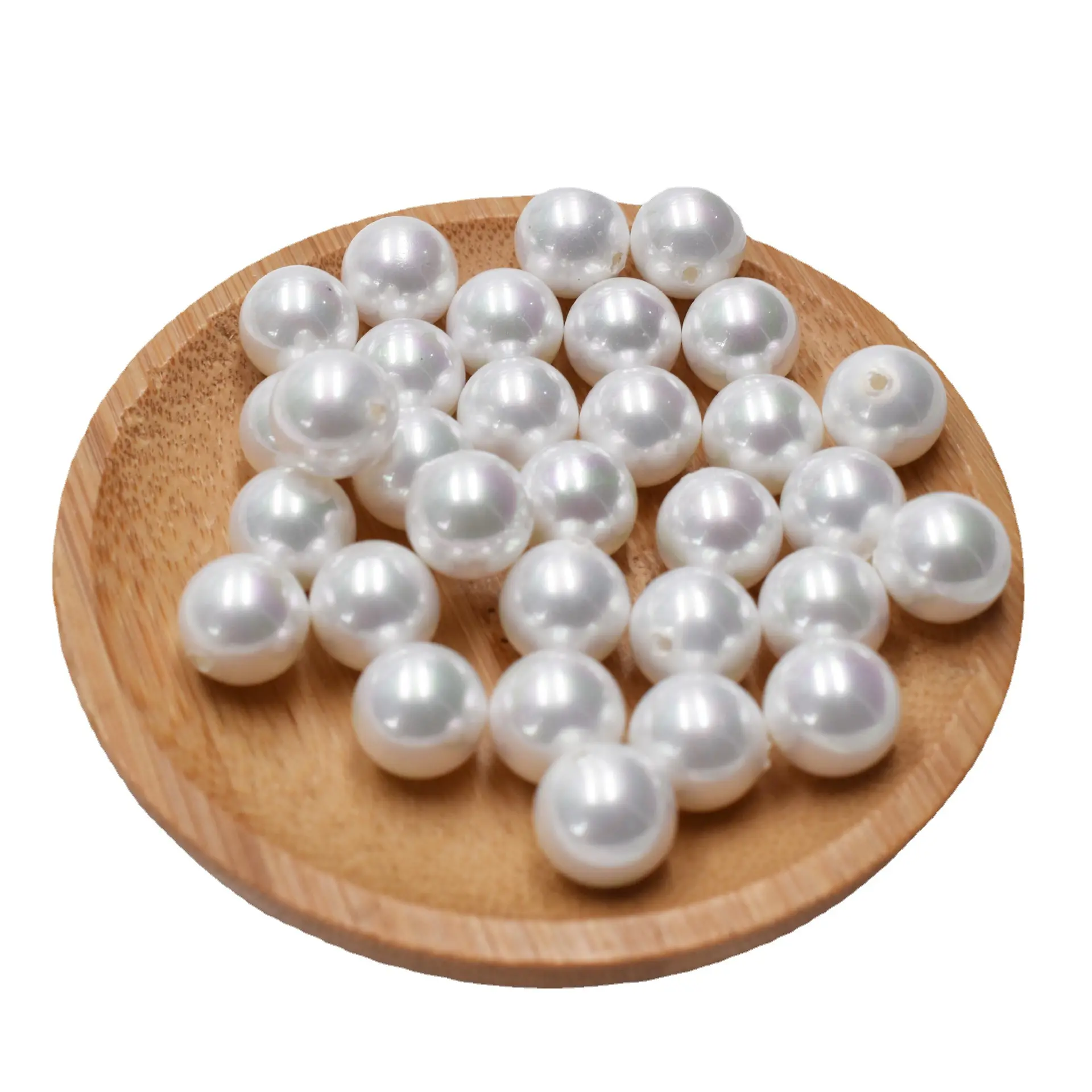 In magazzino di alta qualità mezzo forato 3-18mm perla sintetica conchiglia prezzo all'ingrosso