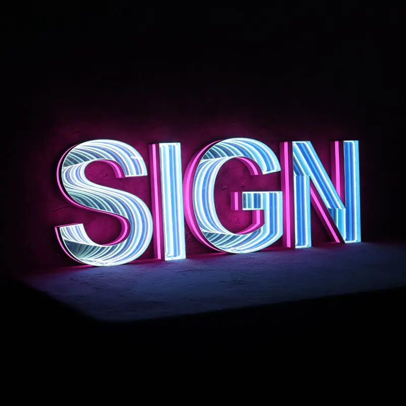 Acryl 3d Letters Spiegel Oneindig Duizend Laag Spiegel Outdoor Decoratie Led Neon,Infinity Neon Letterteken