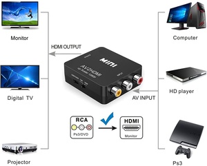 Mini compuesto RCA CVBS AV a HDMI Audio Video Adaptador convertidor PAL/NTSC con Cable de carga USB para pc xbox ps4 tv vh - Product Image 3