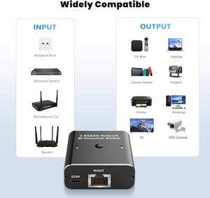 2端口千兆以太网交换机高速2.5/5 mbps互联网外联网双向网络交换机POE 1000Mbps分离器 - Product Image 3