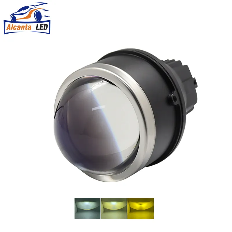 AlcantaLED-lente PTF, luz LED antiniebla de doble Color, proyector Lenticular, antiniebla, 5500K