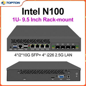 1U 9.5 Inch Rack-mounted Firewall Appliance Router Mini PC In-tel N100 4*/2*10G SFP 2.5G Gateway <strong>Network</strong> Security Server - Product Image 2