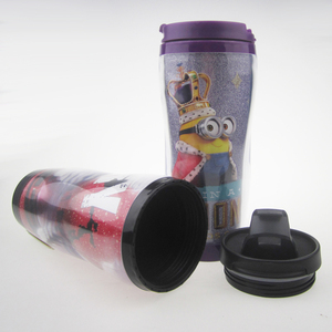 12oz đôi tường nhựa cốc cà phê giấy có thể tháo rời Tự làm cốc du lịch Cốc giấy chèn chèn trang quảng cáo - Product Image 2