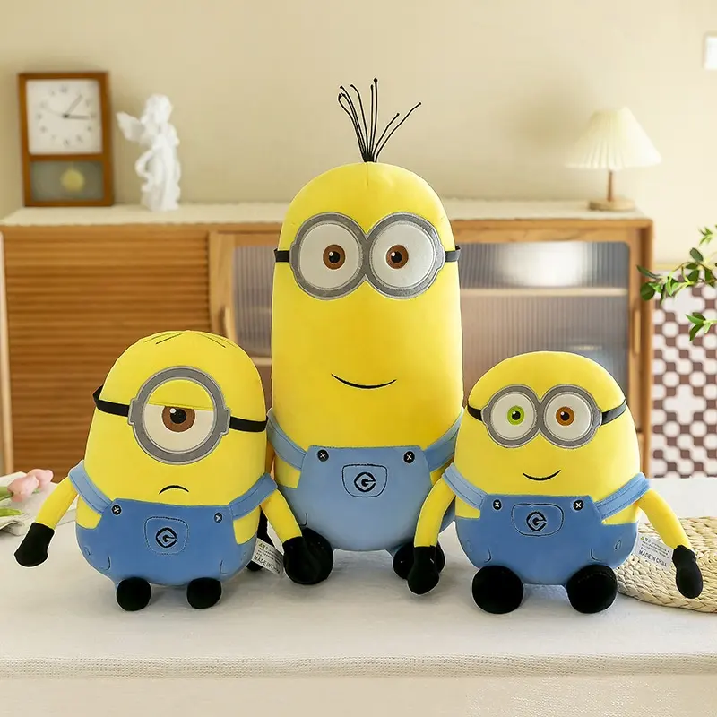 Bonecos de pelúcia Minion de brinquedo macio de personagem de desenho animado mais popular por atacado barato para meninos