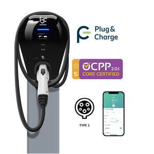 OCPP 2.0.1 otopark wallmounted tek fazlı pos terminali ödeme 40 amp 240 V app yazılımı ile güneş şarj elektrikli araç şarjı - Product Image 1