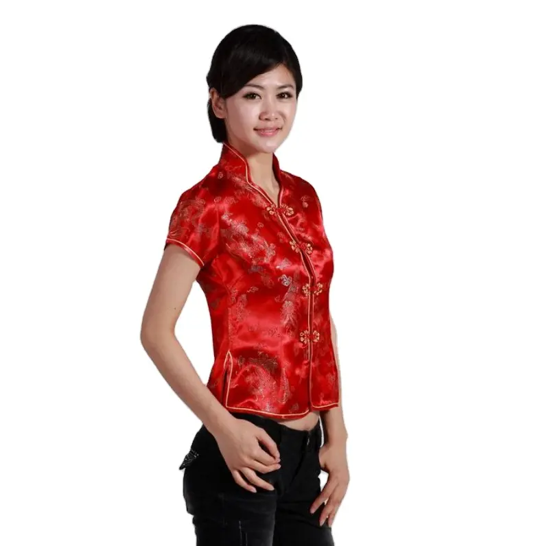 Tang Suit Senhoras Verão Mulheres chinesas tamanho grande camisa manga curta senhoras shift blusa novo estilo