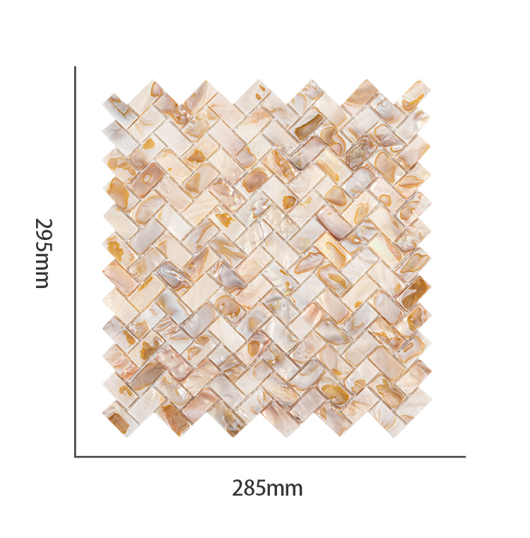 Herringbone natural Oil color of pearl shell mosaic tile for kitchen backsplash shower bathroom wall