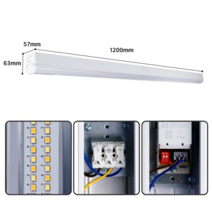 シンゲル無料サンプル4ft 8ftリンク可能LEDリニアストリップバッテンライトショップライトチューブフィクチャーCCT電源チューブフィクスチャーDlcリスト - Product Image 3