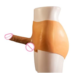 All'ingrosso della fabbrica Unisex realistica indossabile PVC pelle Dildo pantaloni cavi in Silicone solido Design morbido Dildo per adulti - Product Image 3