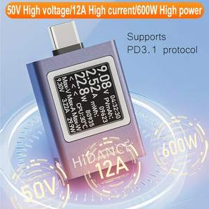 13 in 1 DC 4.5-50V 0-12A มัลติฟังก์ชั่นจอแสดงผลดิจิตอลแรงดันไฟฟ้ากระแสตรงแอมมิเตอร์วัดพลังงานชนิด C เครื่องทดสอบ PD3.1ในการชาร์จโทรศัพท์มือถือ - Product Image 4