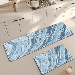 מחצלת אמבט סופג 2 יח '2 יח' בוץ 'מטבח מחצלת בוץ' מטבח מחצלת הדפוסים המודרניים ללא החלקה עמיד למים - Product Image 1