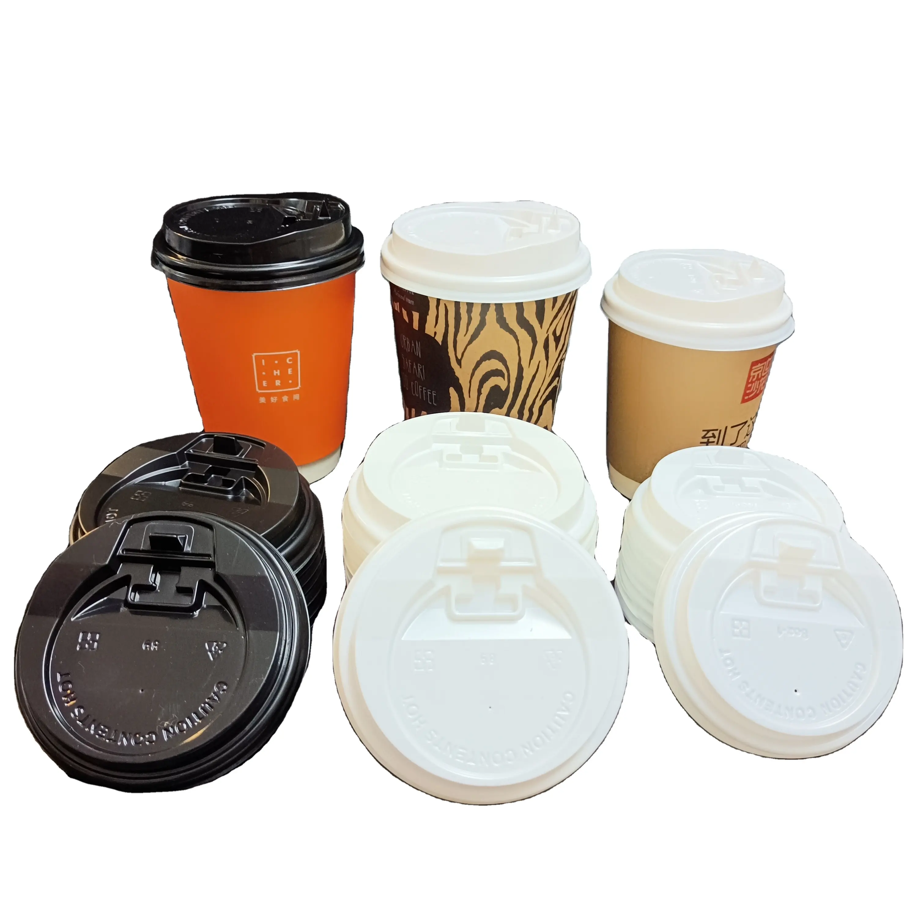 SP1573 coperchio per tazza da caffè da asporto utilizzare tazze usa e getta per bevande calde/fredde coperchio in plastica PS coperchio piatto per tazza fredda linguetta Sip