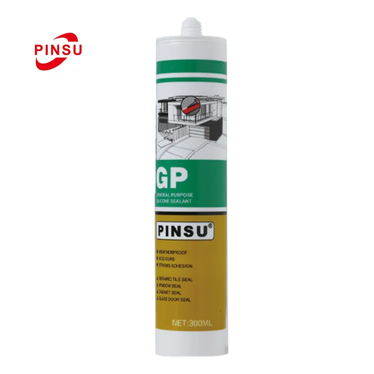 PINSU-GP Zuur Siliconen Kit Multi-Purpose Weerbestendig Transparant Wit