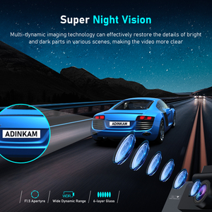 ADINKAM双镜头仪表盘凸轮WiFi 4K + 1080P录像机前后小型汽车DVR摄像机 - Product Image 3