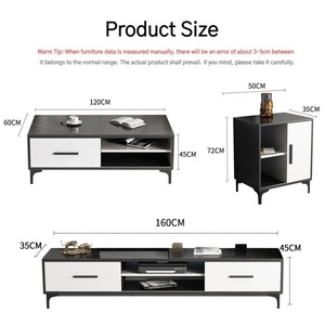 Soporte multifuncional de alto brillo para TV, mueble de oficina con mesa de centro, color blanco, para cafetería y hogar, nuevo diseño, barato - Product Image 5