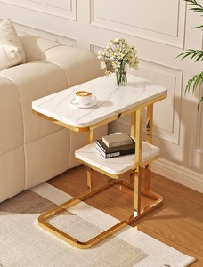 Oturma odaları veya Villa merkezi masa mobilyaları için uygun Modern tek ve çift katmanlı kenar tabloları - Product Image 4