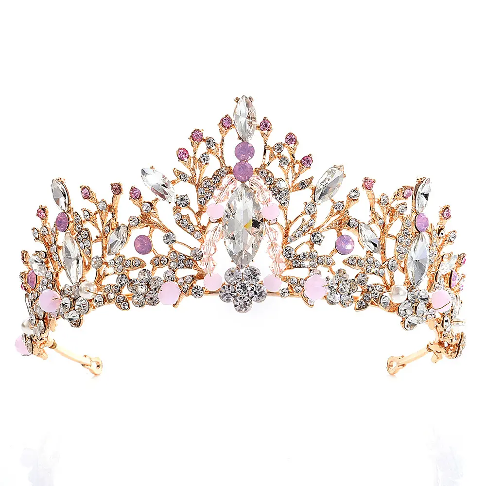 Mahkota pengantin Tiara putri berlian imitasi, aksesori rambut pernikahan Tiara dan mahkota kualitas tinggi