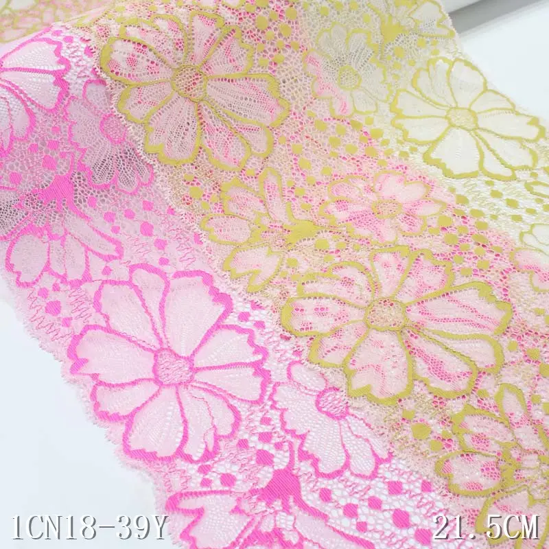 Factory Custom 22cm Pink Stretch Spitzen besatz mit ausgefallenen Blumen für Damen Unterwäsche