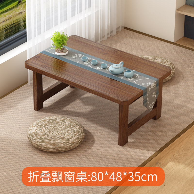 Encantadora mesa plegable para ventana salediza - Color nogal (80*48*35)