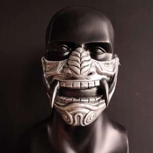 Half Face Prajna Devil <strong>Horror</strong> Ghost Mask Halloween Janpeness Demon Oni Samurai Props Adults Carnival Mask Costumes Props - Product Image 4